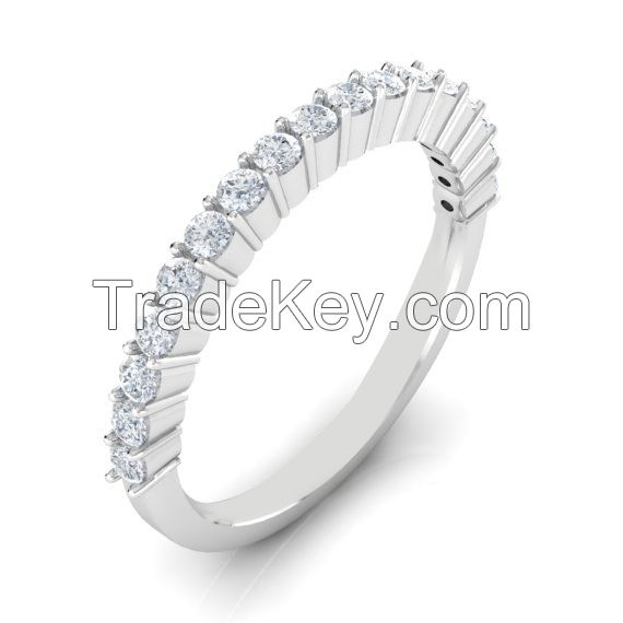 Eternity 14k White Gold Plated 925 Silver RIng