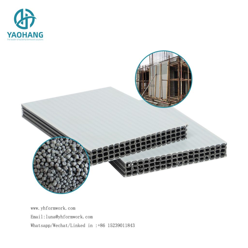 Plastic concrete building moulding board no need oil formwork molds panels 