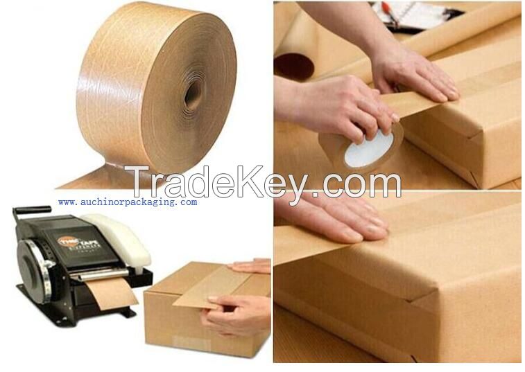 with Firberglass Custom Printed Packing Adhesive Kraft Paper Tape Fiber Reinforced Kraft Paper Tape 