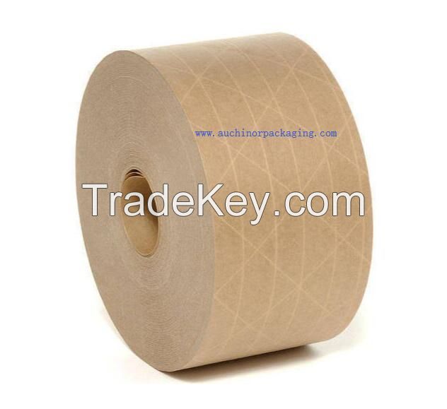 with Firberglass Custom Printed Packing Adhesive Kraft Paper Tape Fiber Reinforced Kraft Paper Tape 
