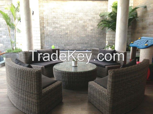 Poly rattan sofa set