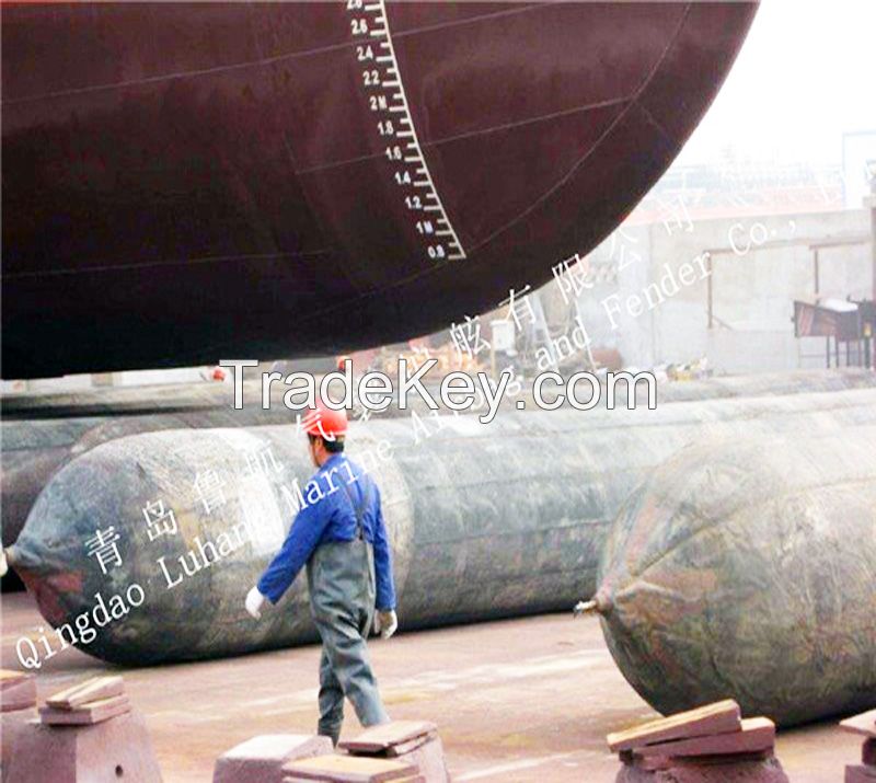 Ship launching rubber airbag lifting air bags