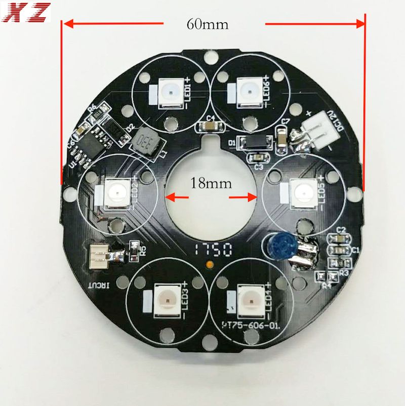 Sell Security Accessory Infrared 6x IR LED board for CCTV cameras night vision 75 size housing XZ Electronics