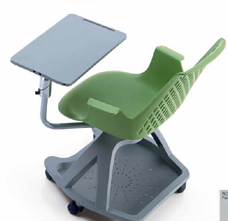 Modern Design Comfortable Plastic Study School Chair With Writing Pad