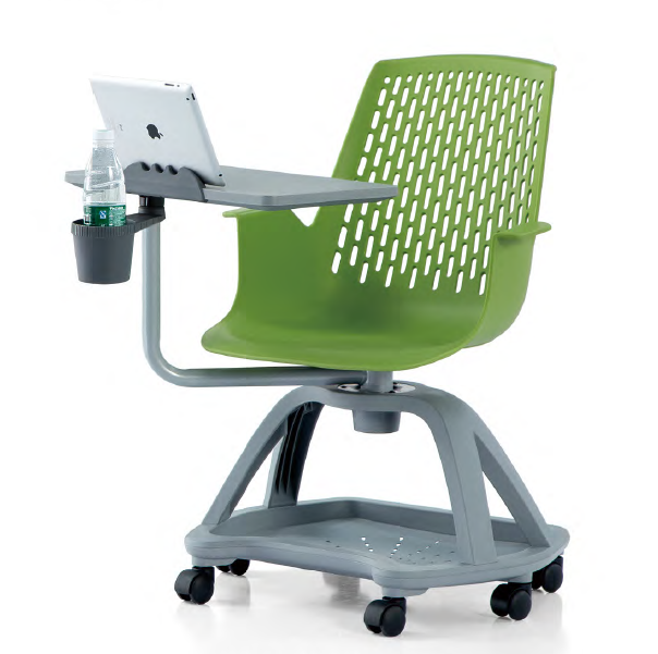 Modern Design Comfortable Plastic Study School Chair With Writing Pad