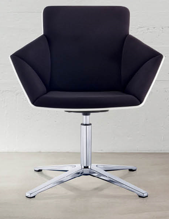 Modern black mesh office meeting conference visitor chair without wheels