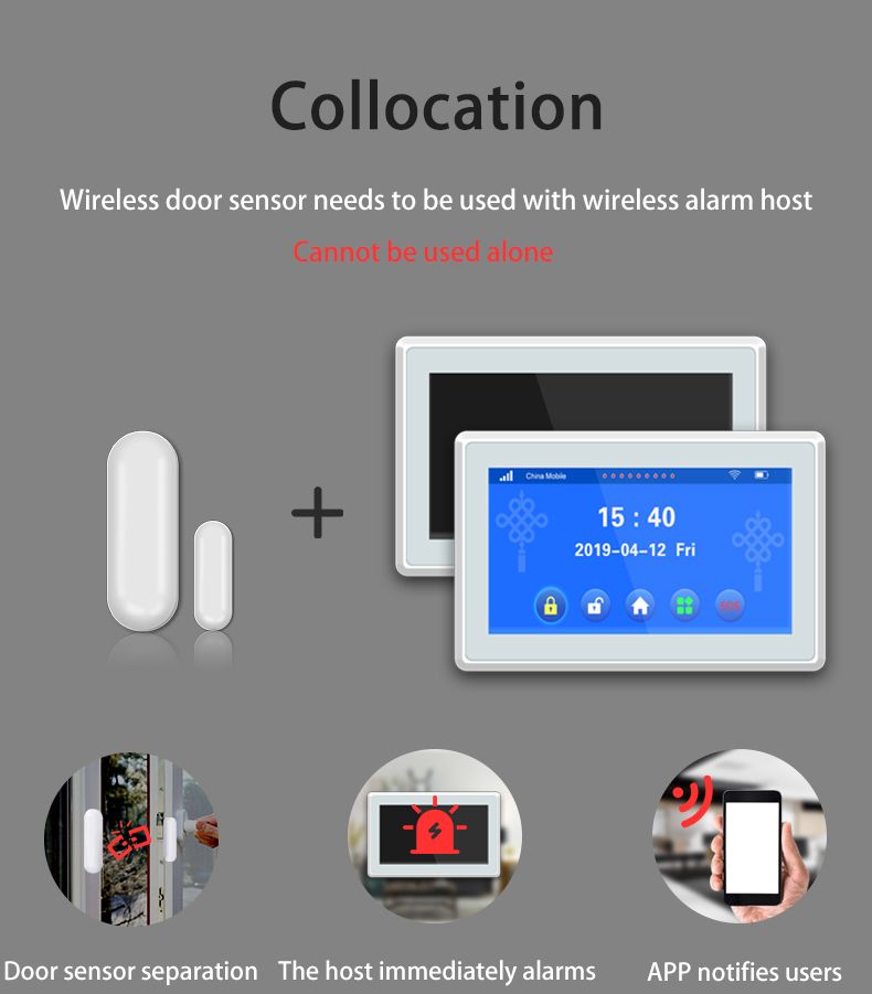 Factory Price Door Sensor Smart Home Magnetic Security System Wireless Smart Door Sensor 