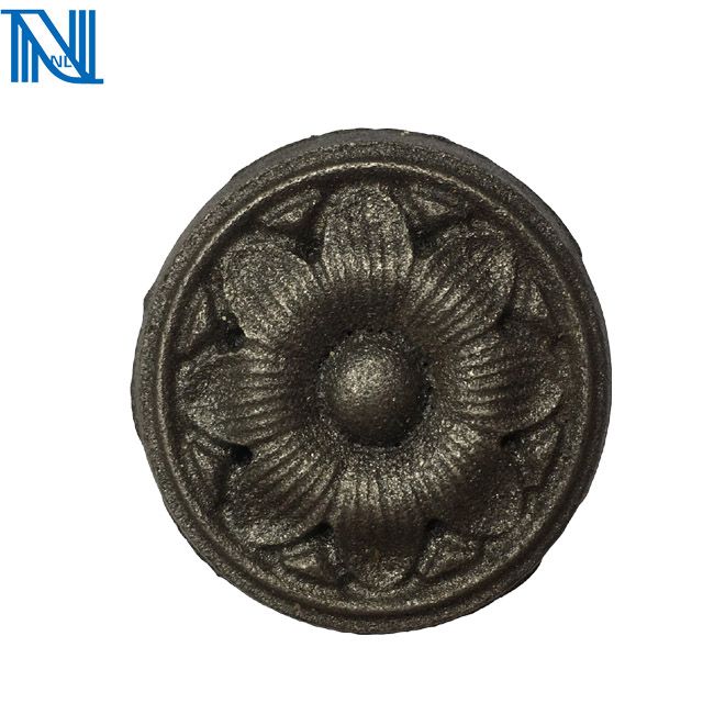 decorative elements wrought iron cast steel flowers and leaves