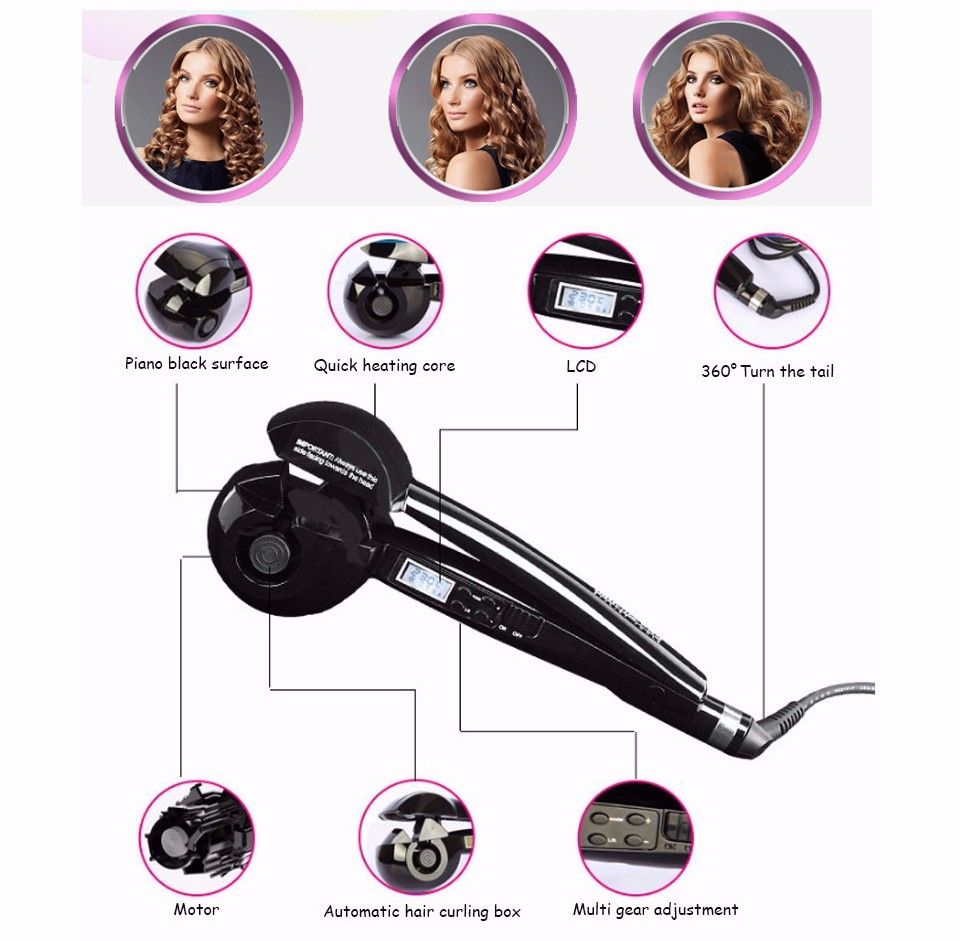 Find Similar Hair Curler, Upgraded Professional curling wands, Curl Secret Hair Styler Best Steam Curling Iron|Auto Rotating Electric Hair Curler