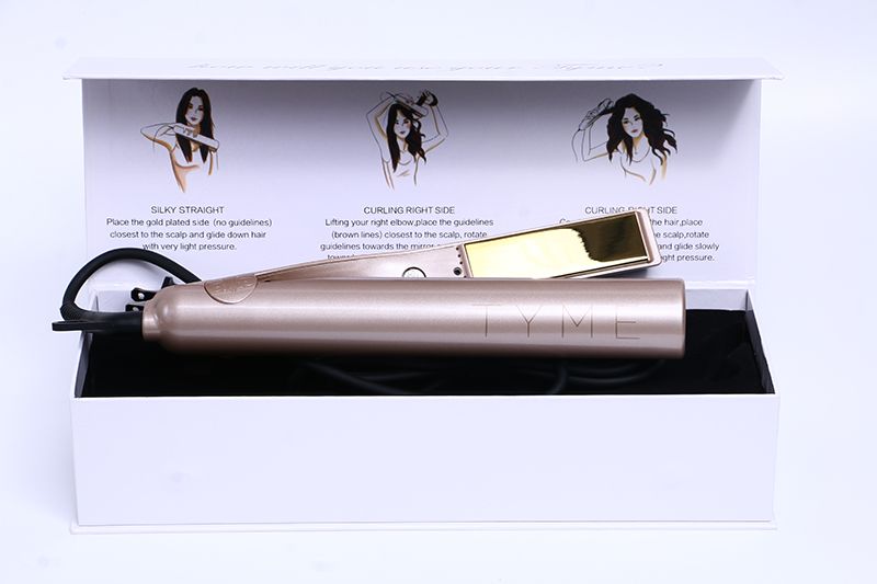 Tyme Gold Plated Titanium Plates Hair Straighteners Hair Irons Fast Hair Straightening Ceramic Curler Styling Tools Free Shipping..