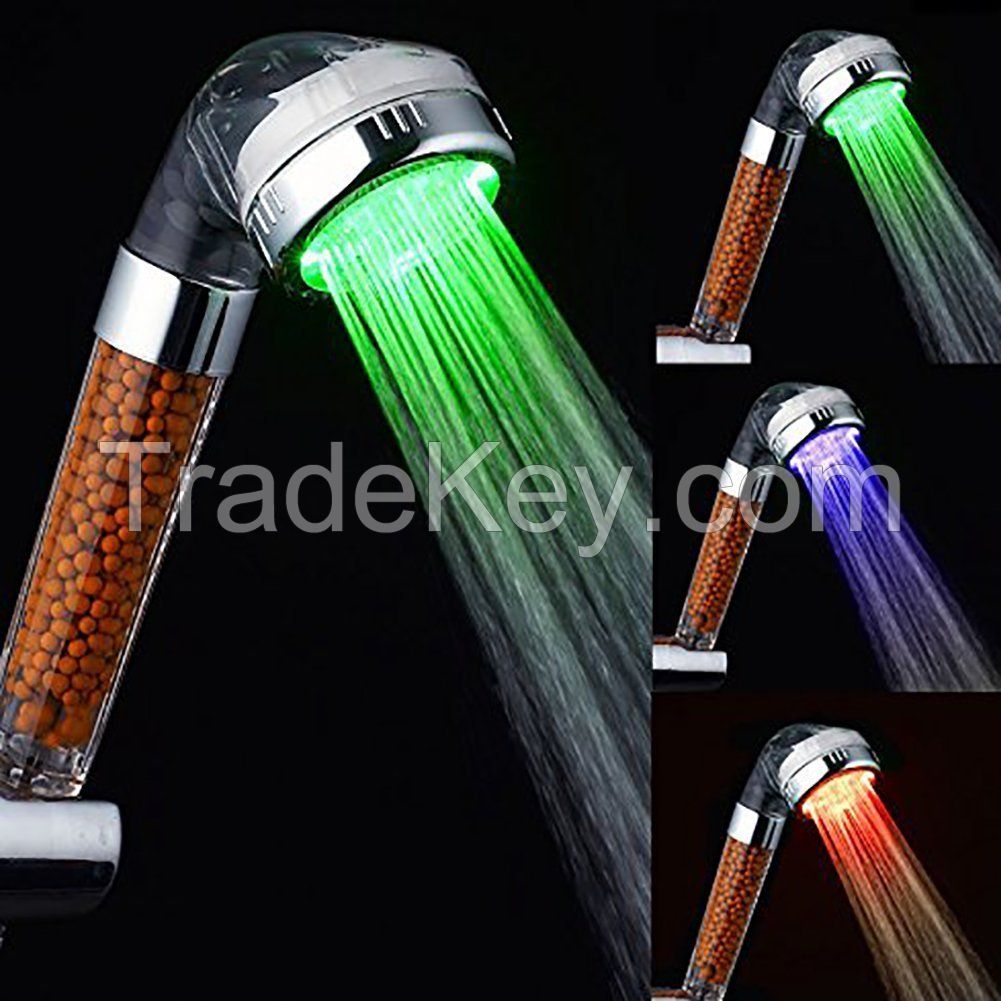 LED Temperature Sensor Colors Changing Red Green Blue LED Shower Head with Top Quality