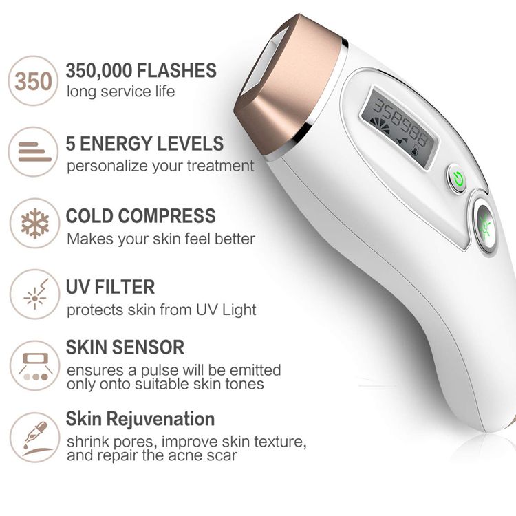 CNV Permanent Hair Removal WPL ICE Cool 350,000 Flashes Light Painless