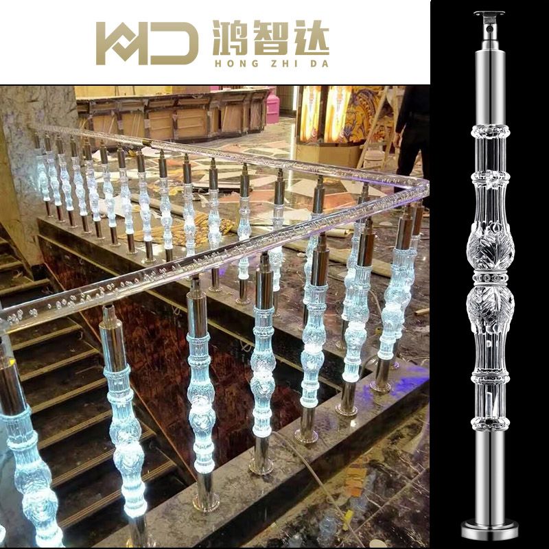 Acrylic crystal balustrade and handrails with stainless steel