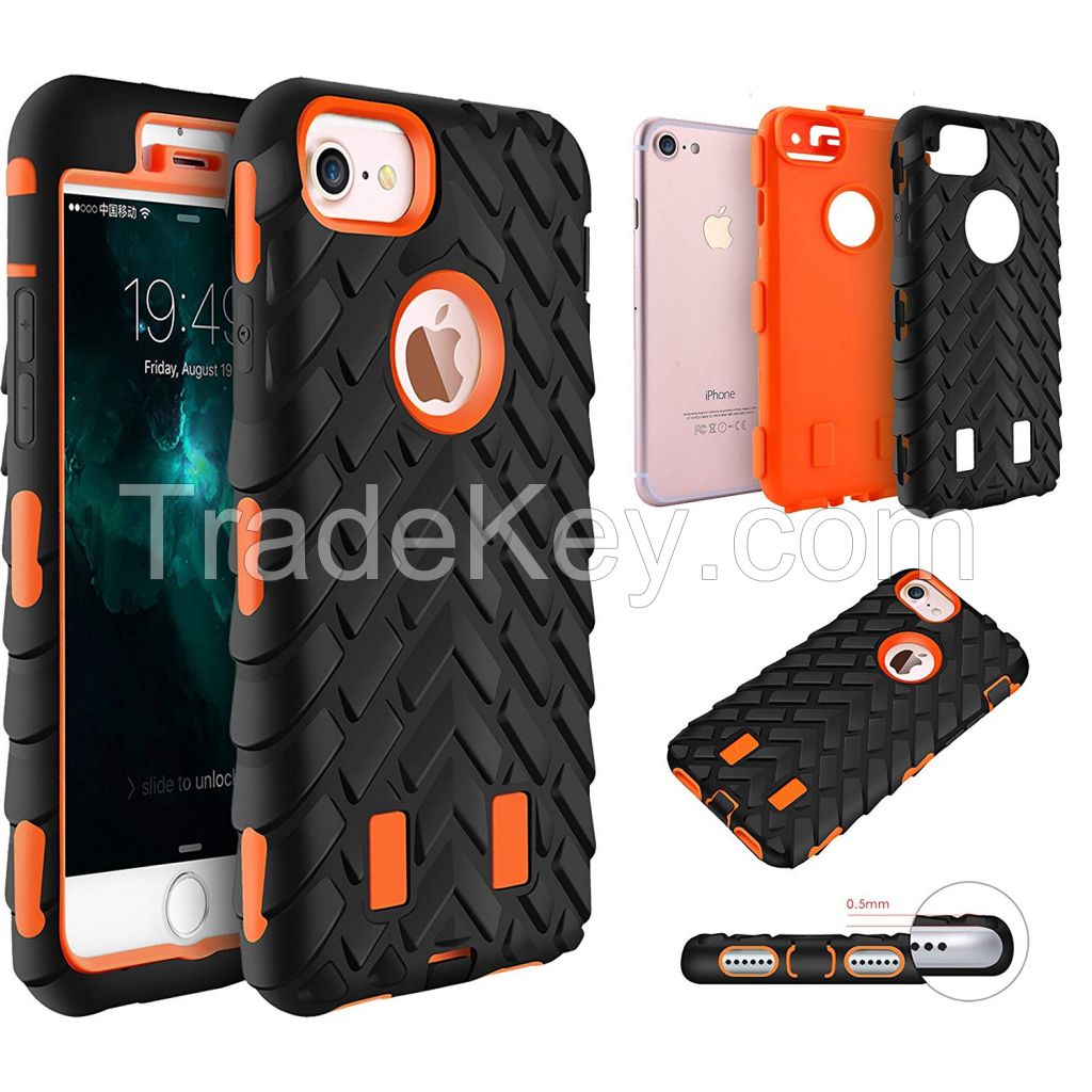 Tyre Grain Heavy Duty Hybrid Case Cover for iPhone 6 / 6S / 7 / 8