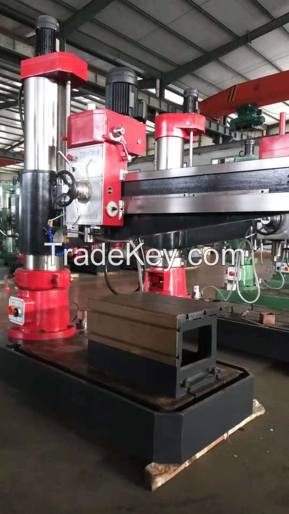 Half and full hydraulic radial drill machine