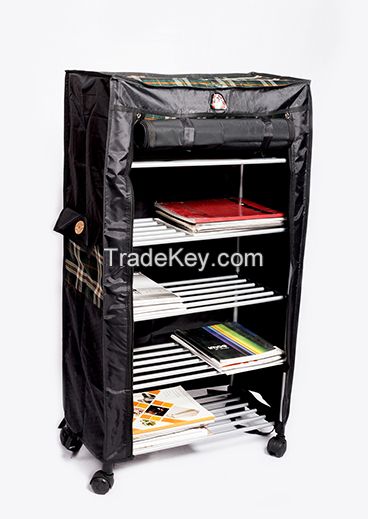 Trendy Steel Collapsible Shoe Stand (Black, Blue, 5 Shelves) (TRND008)