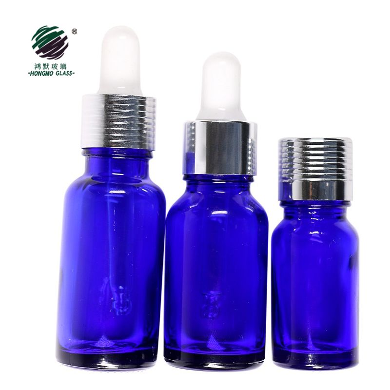 Empty Cobalt Blue Perfume Glass Bottles 50ml Glass E-liquid Bottle Dropper 100ml Free Samples