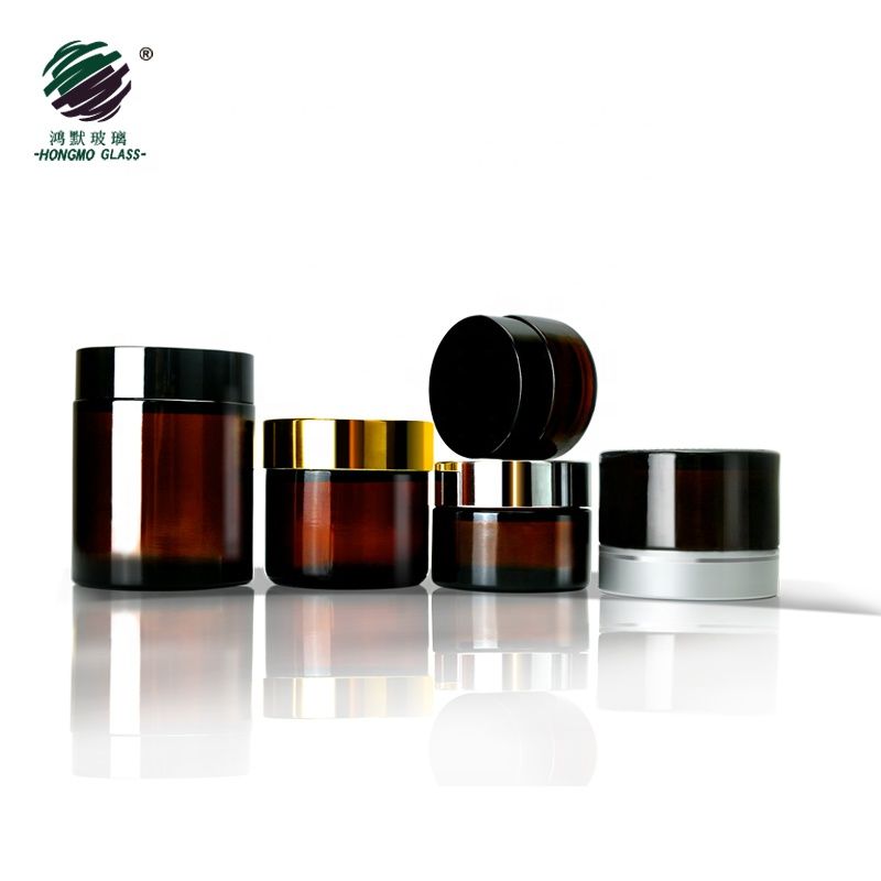 15ml 30g 60ml 100ml 100g amber glass cream jar with lids