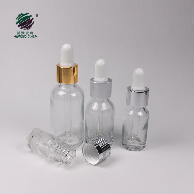 Clear 30ml Glass Dropper Bottle Packaging Transparent Empty Glass Bottles For Essential Oil