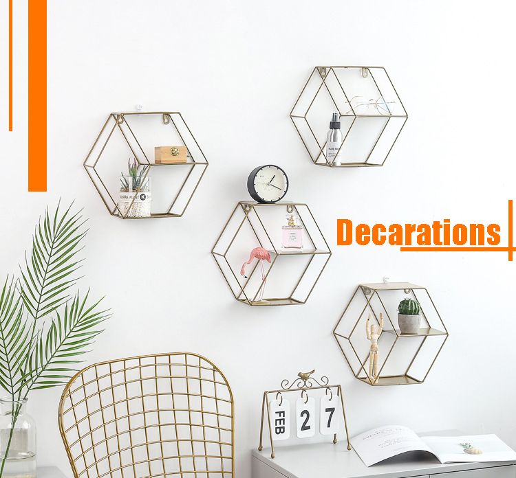 Geometry Matel Wall Shelves Rack ins