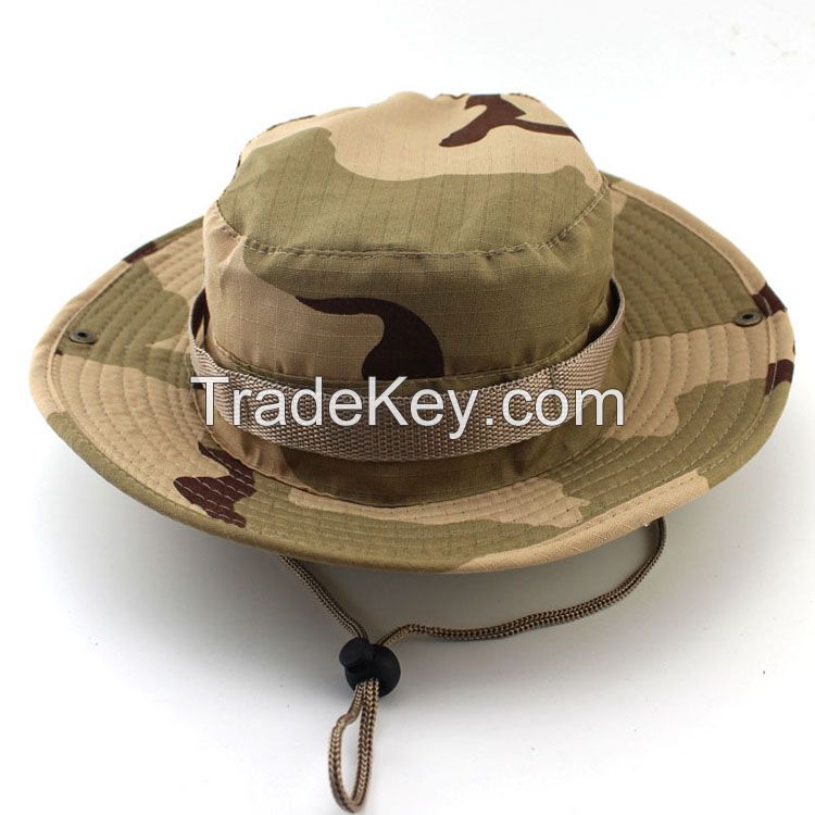 Round Bucket Hat Outdoor Mountaineering Fishing Camouflage Bonnet Jungle Caps