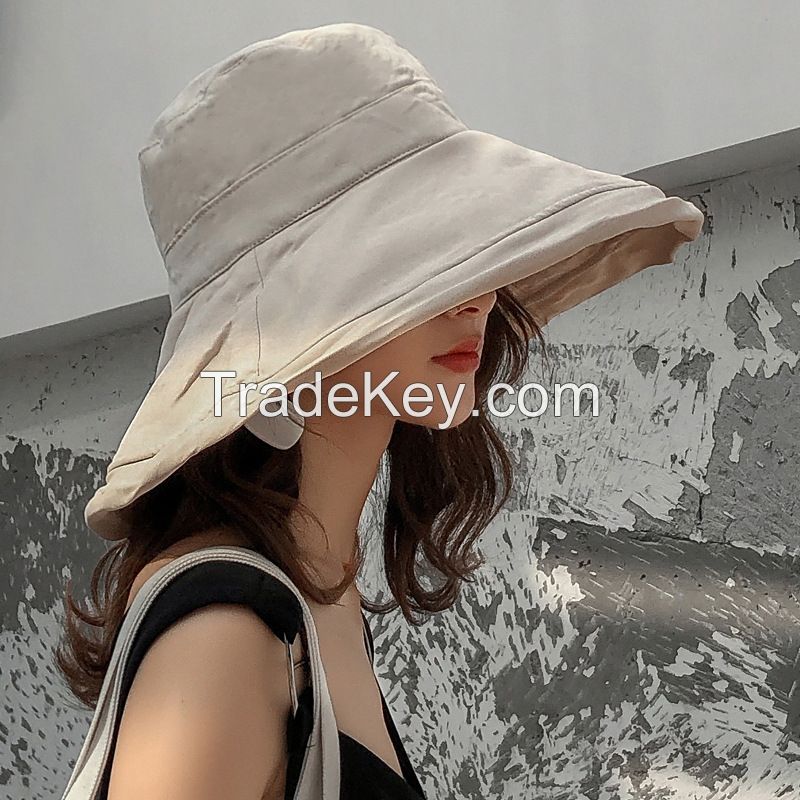New Fashion Female Big Along Bucket Hat Black