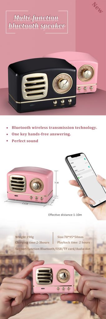 2018 new retro bluetooth speaker for portable mobile phone subwoofer
