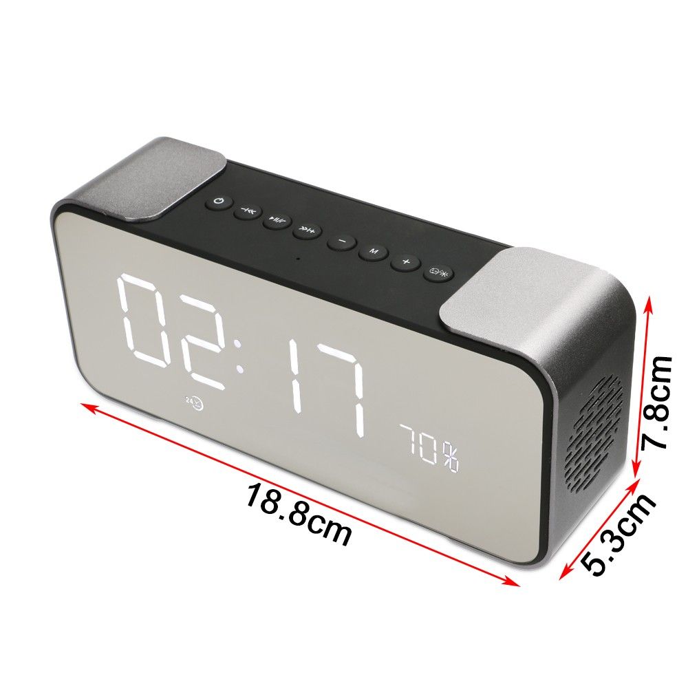 Portable Dual Wireless Loudspeaker Stereo Sounds Bluetooth Speaker With FM TF Radio Alarm Clock