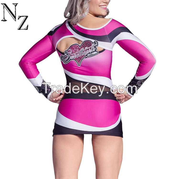 Rhinestones sublimation hot selling wholesale adult cheerleading uniforms costumes