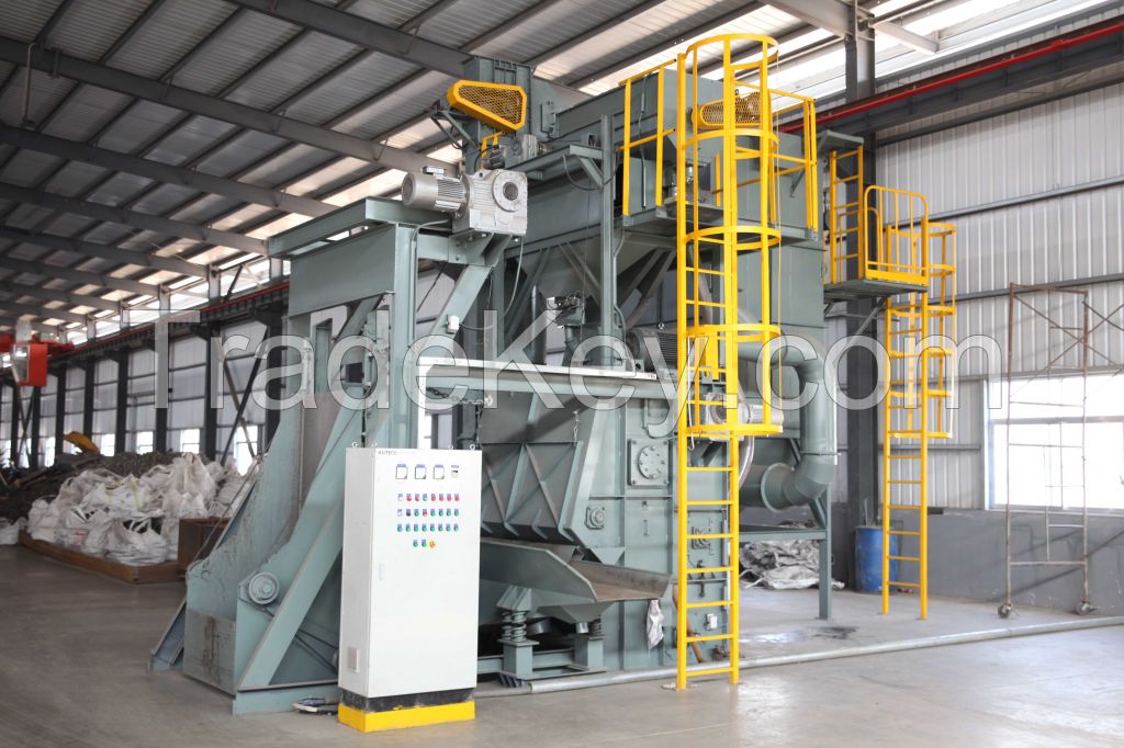 QGN steel tube/pipe sand blasting machine/shot blasting equipment