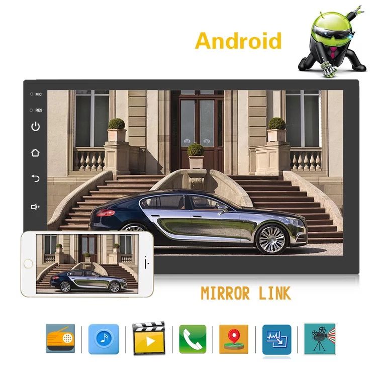 7 inch car universal android system, car video player, mirror link, mp5 player