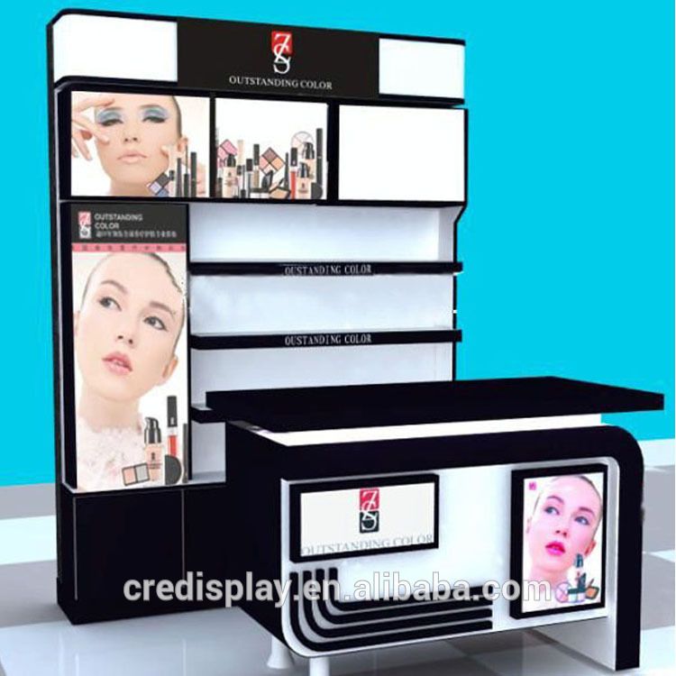 supermarket shopping mall store costomlized size logo Cosmetic Display Case