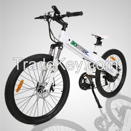 Classic EcoTric White 36V 500W Electric Mountain Bicycle Pedal Assist 26" lithium battery