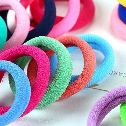 50pcs/set Seamless 6mm High Elastic Cotton stretch Hair Ties Bands Rope Ponytail Holders Headband Scrunchie Hair Accessories