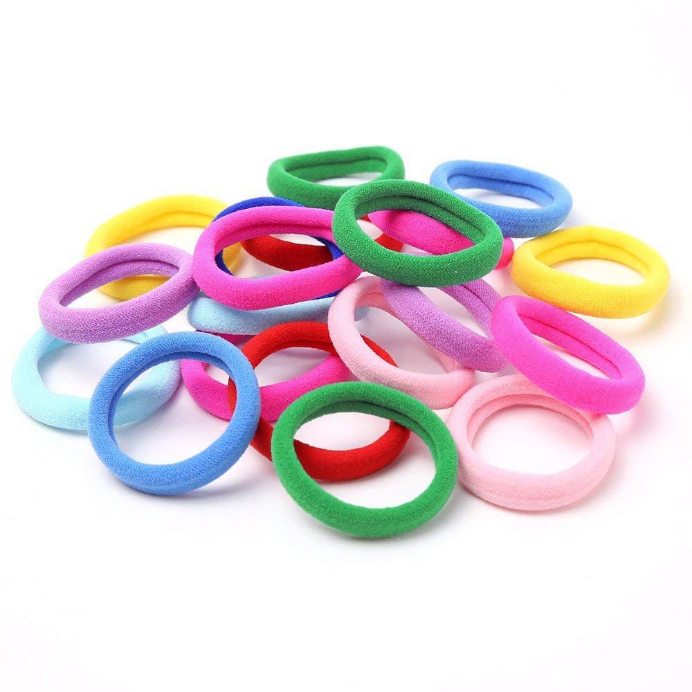 50pcs/set Seamless 6mm High Elastic Cotton stretch Hair Ties Bands Rope Ponytail Holders Headband Scrunchie Hair Accessories