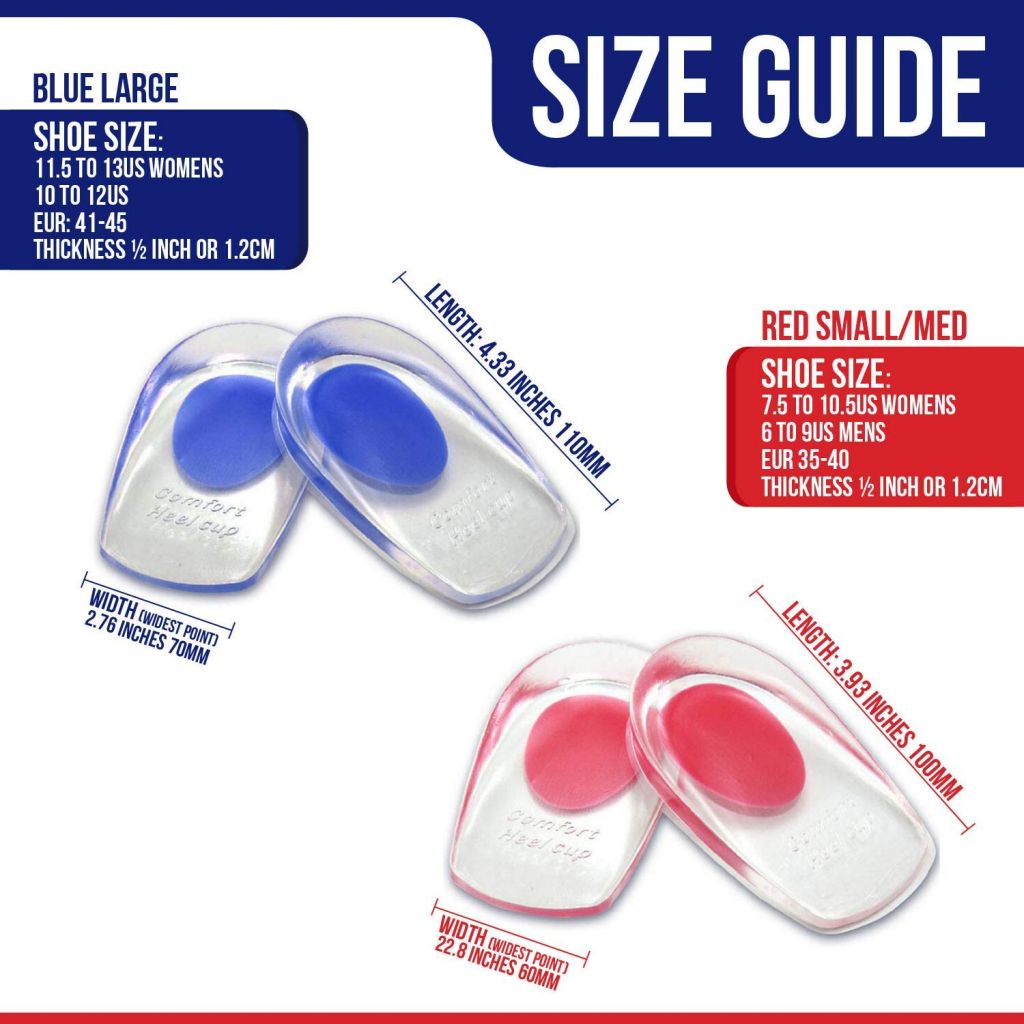 1pair Silicone Gel Heel Cups, Shoe Inserts for Plantar Fasciitis, Sore Heel Pain, Bone Spur and Achilles Pain, Pad and Shock Absorbing Support  ZG133