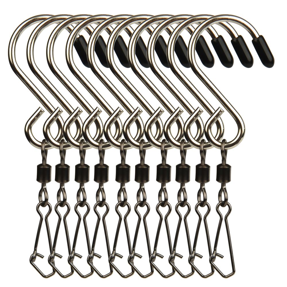 10pcs Swivel S Hooks Clips Hanging Wind Spinners for Chimes Crystal Twisters     Spinning Windsocks and Any Kites, Flower Pots, Plants, Bird Feeders, Solar Lights, Flags&
