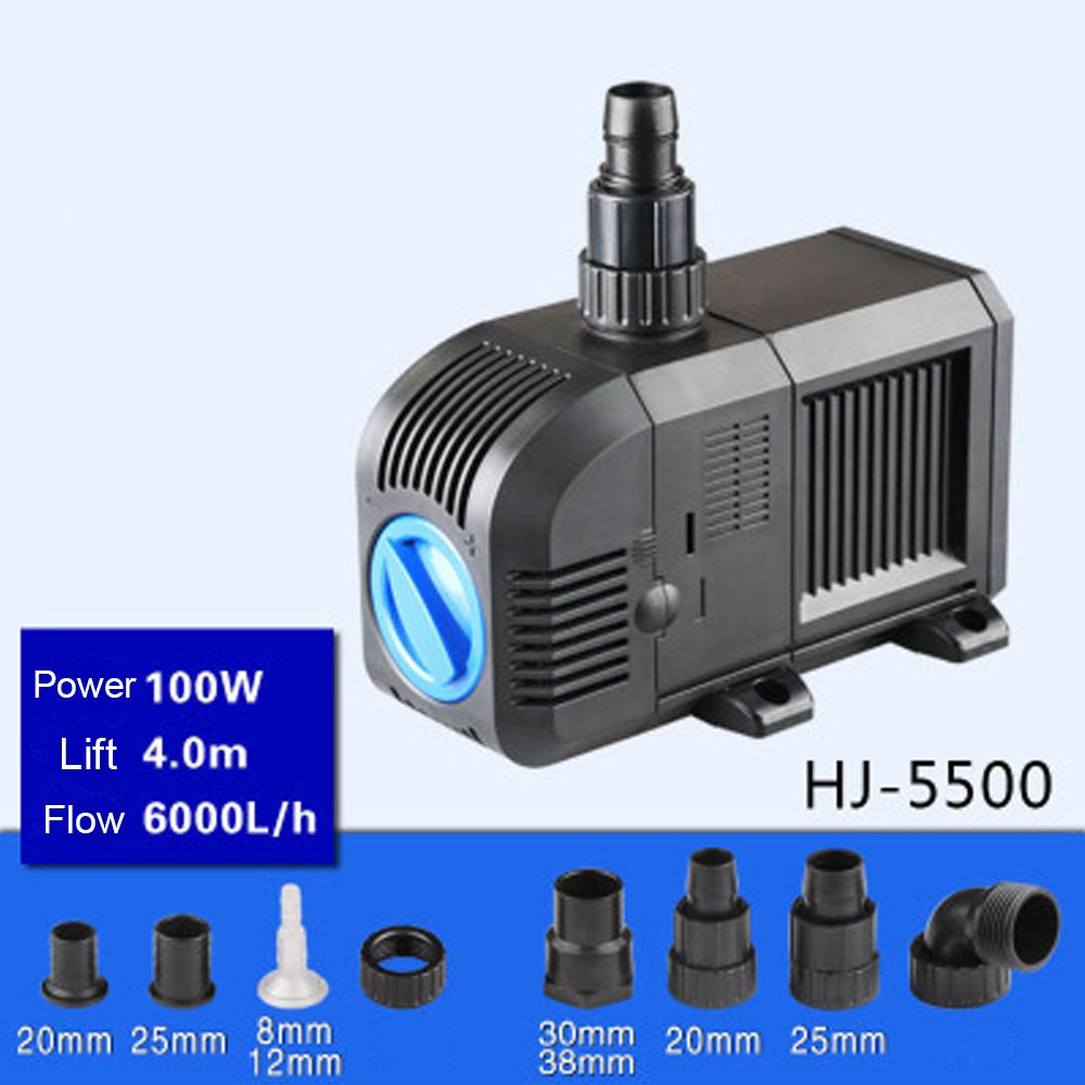 100W 6000L/H  Lift 4m      Multi Function Submersible Fountain Pump for Aquarium - Black HJ5500