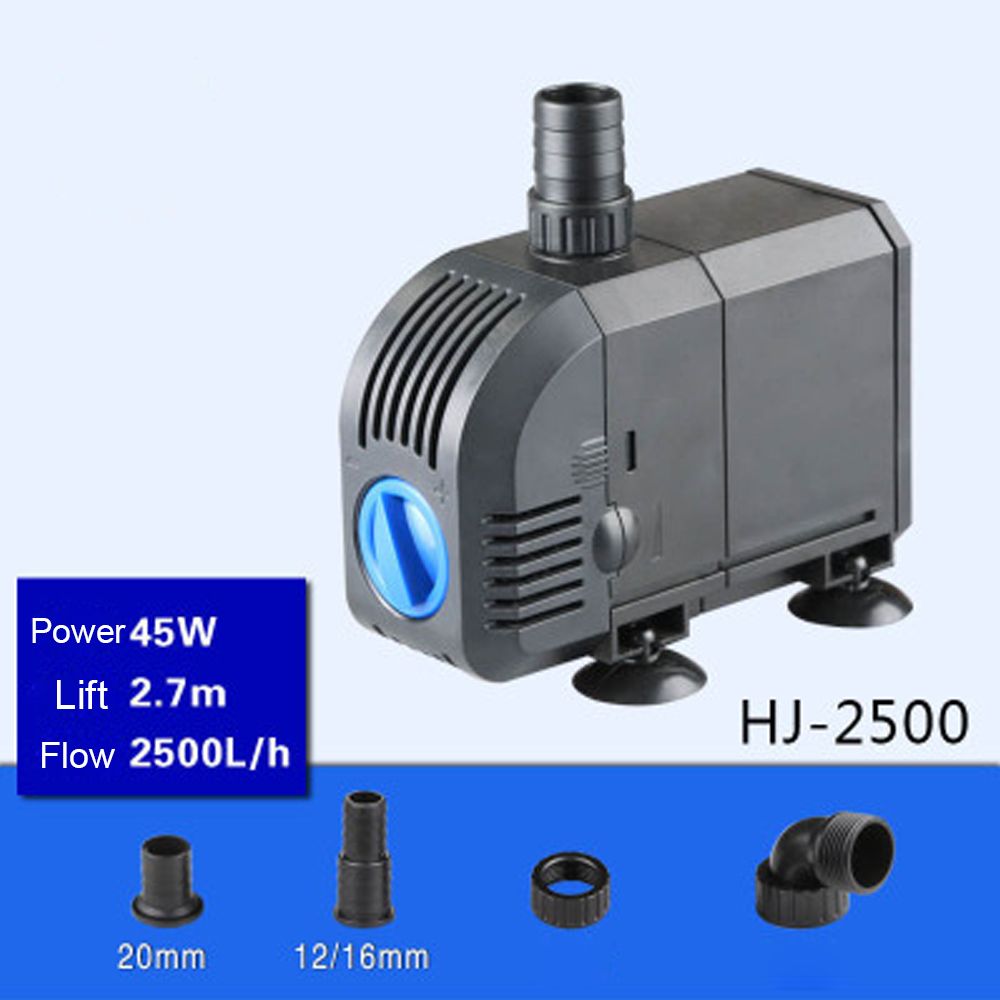 45W 2500L/H  Lift 2.7m      Multi Function Submersible Fountain Pump for Aquarium - Black HJ2500