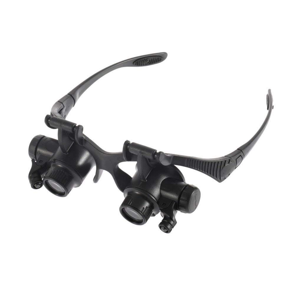 Magnifying Glasses With Light - 10x 15x 20x 25x High Powered Magnifier Eye Glasses Loupe For Watch Jewelry Repair