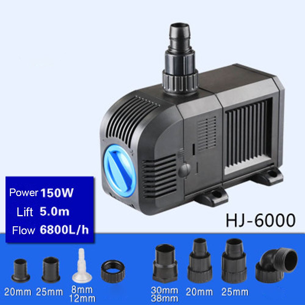 150W 6800L/H  Lift 5m      Multi Function Submersible Fountain Pump for Aquarium - Black HJ6000