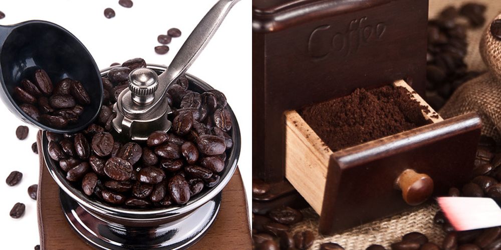 Coffee Bean Grinder Vintage Wooden Manual Hand Crank Ceramic Core Squeezer Pepper Herb Mill Mini Retro Household    PM121