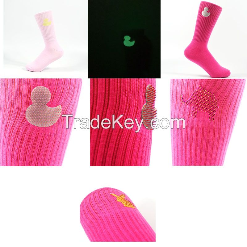 Special function socks, grow in the dark crew socks, UV magic crew socks, heat changing crew socks, wonmen's scocks, Polyester socks, Polyamide socks, Reflective crew socks, Sheer socks heat transfer, Crew socks with digital printing