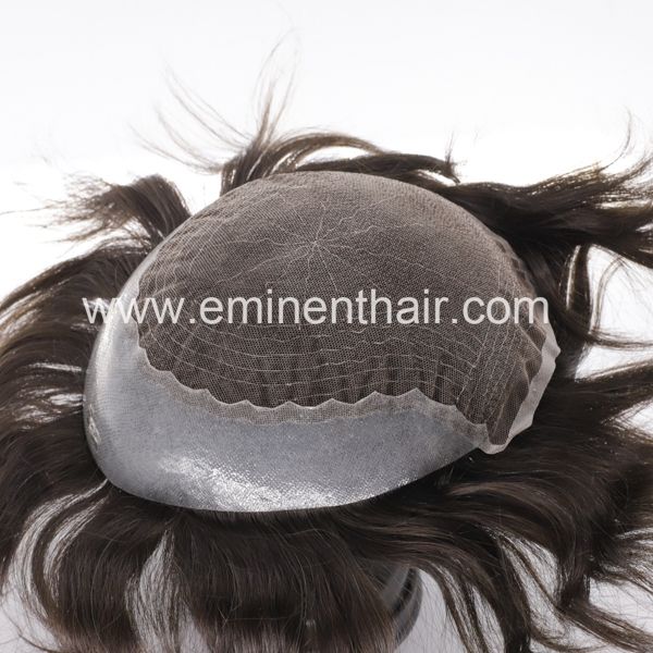 Lace with Clear PU on Sides Back, Stock Toupee Hair Piece