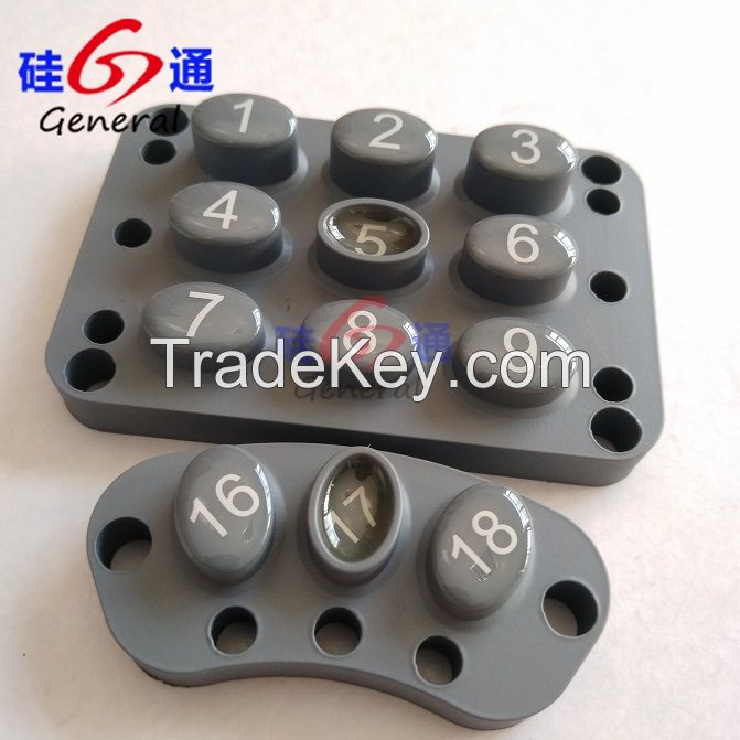 Epoxy silicone rubber keypads 