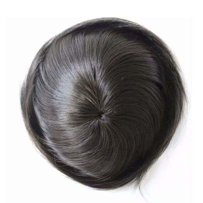 Men's wig 1B color Brazilian Hair Toupee 