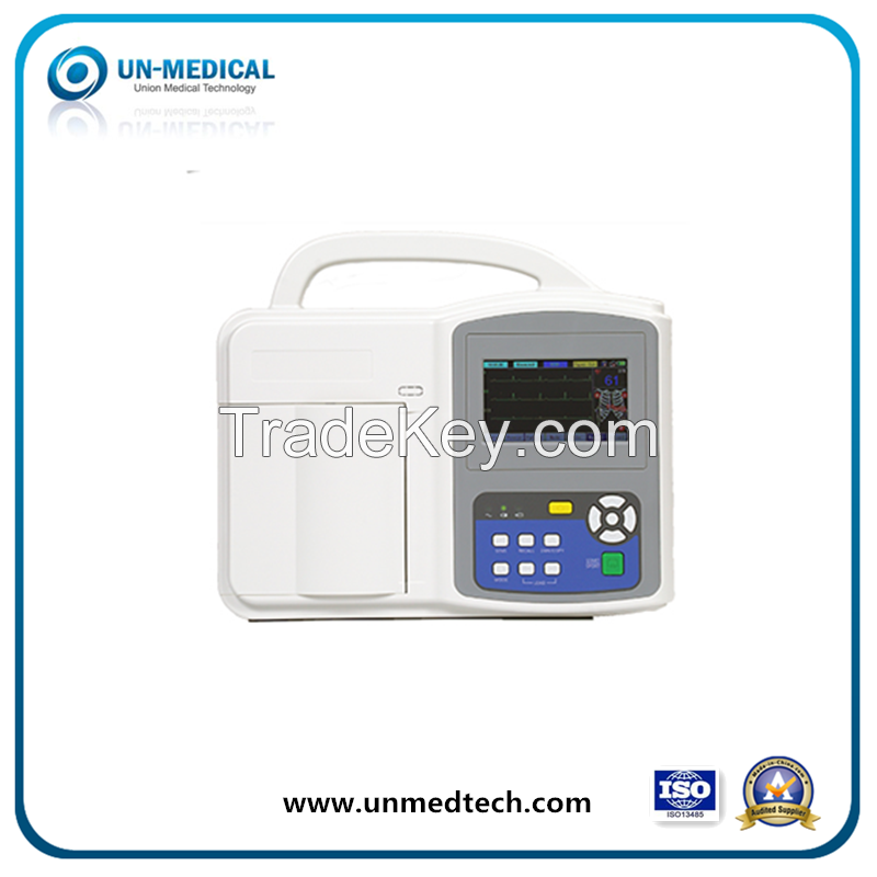Medical/Hospital/Cardiac/Clinic Use Three Channel Touchscreen ECG/EKG Machine with Touchscreen