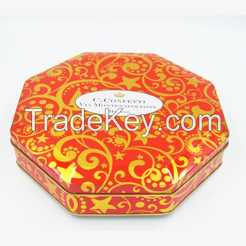 Octagon chocolate tins packaging supplier from China