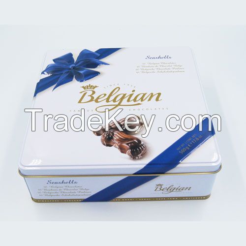 square chocolate tin container from China