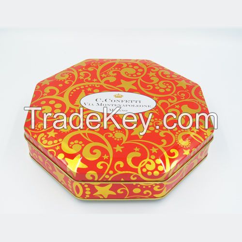 Octagon chocolate tins packaging supplier from China